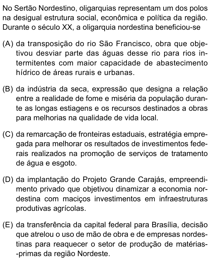 Questão 47 no caderno Conhecimentos Gerais da UNESP 2024