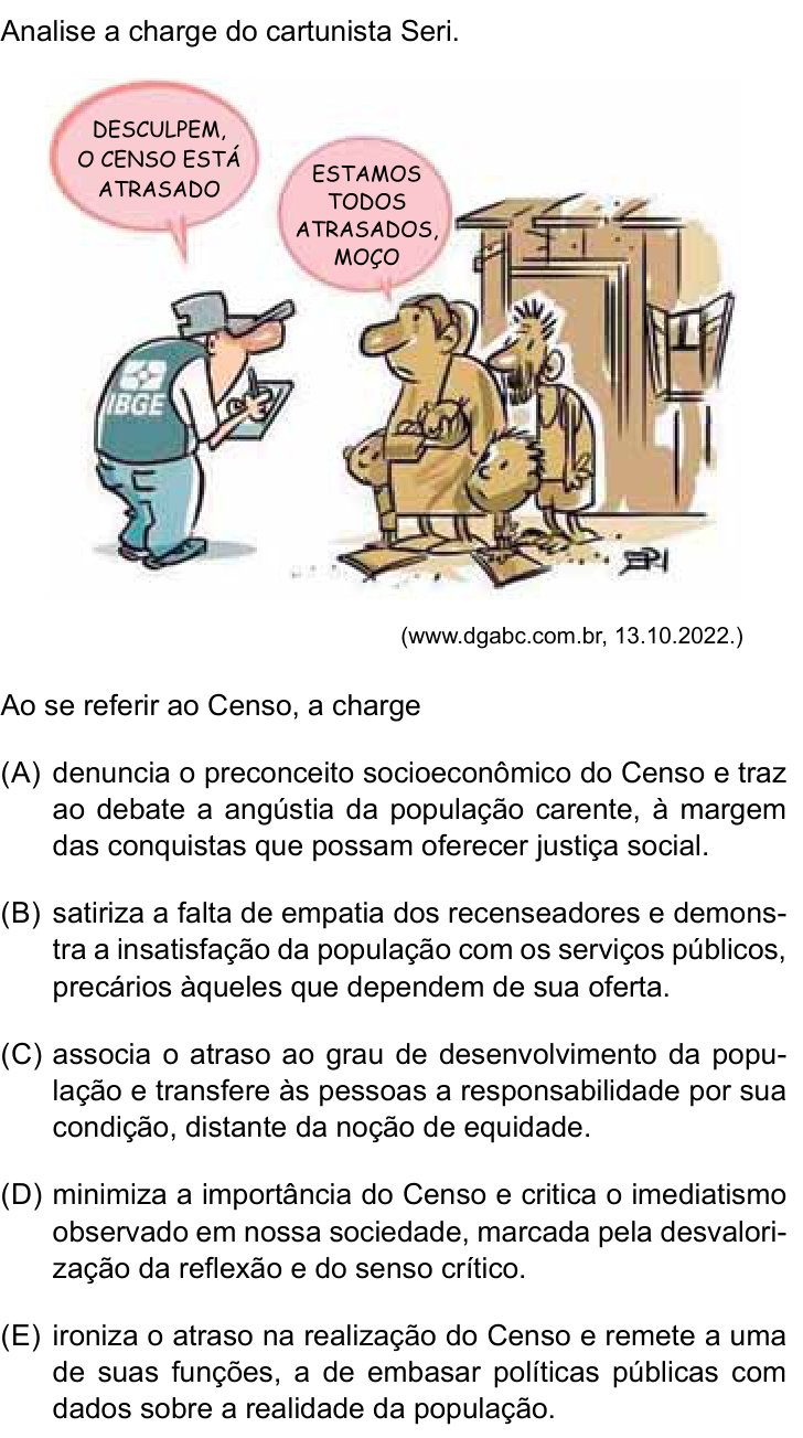 Questão 48 no caderno Conhecimentos Gerais da UNESP 2024