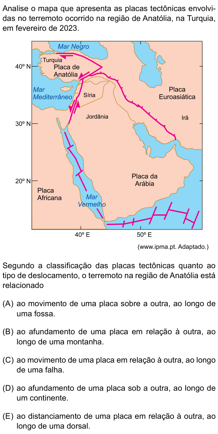 Questão 49 no caderno Conhecimentos Gerais da UNESP 2024