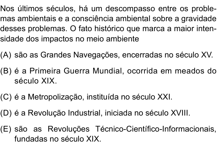 Questão 52 no caderno Conhecimentos Gerais da UNESP 2024