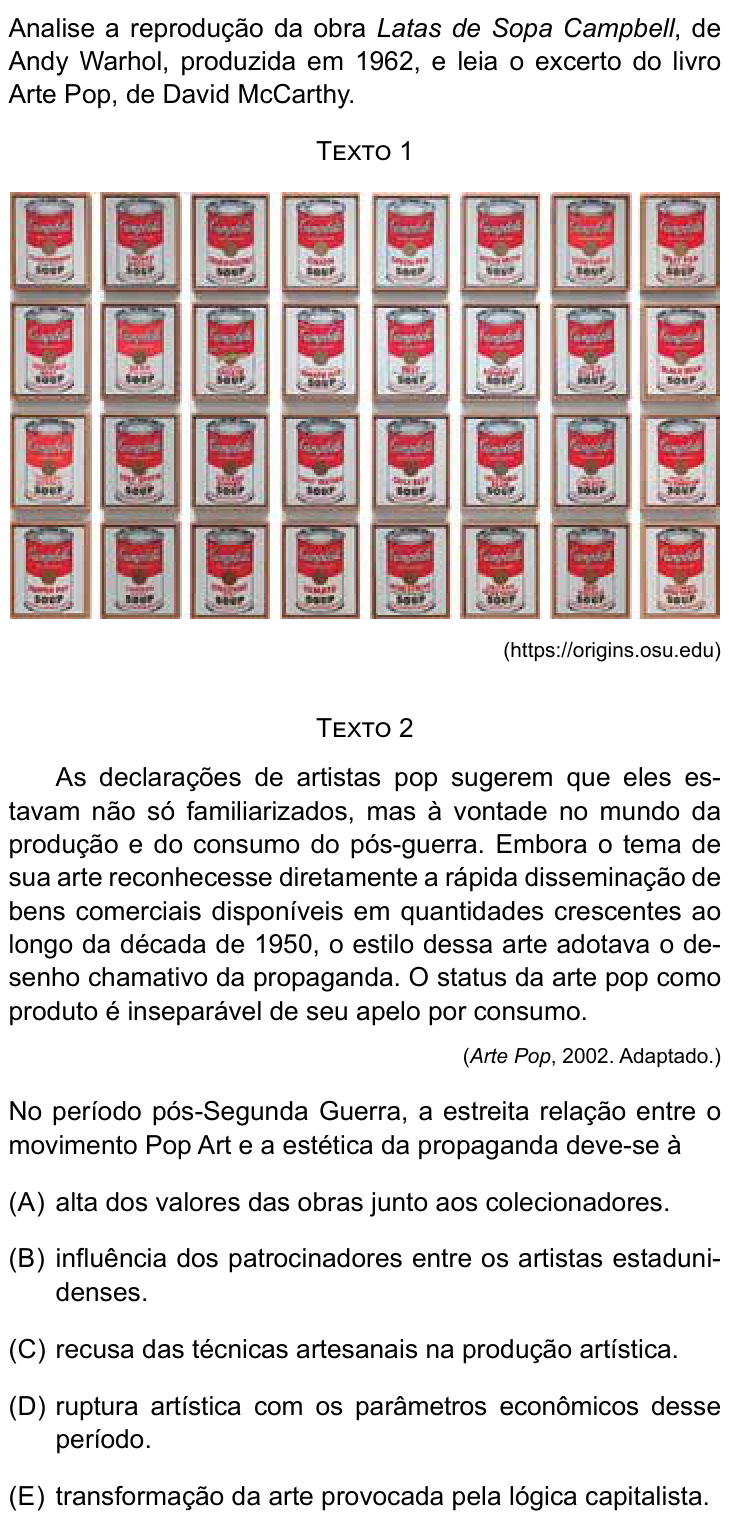 Questão 57 no caderno Conhecimentos Gerais da UNESP 2024