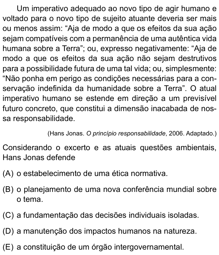 Questão 60 no caderno Conhecimentos Gerais da UNESP 2024