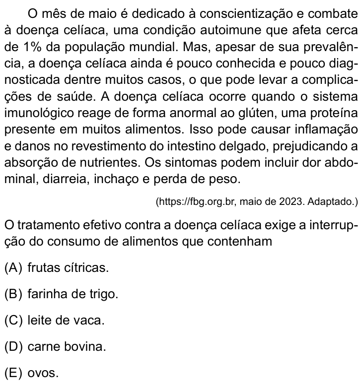 Questão 61 no caderno Conhecimentos Gerais da UNESP 2024