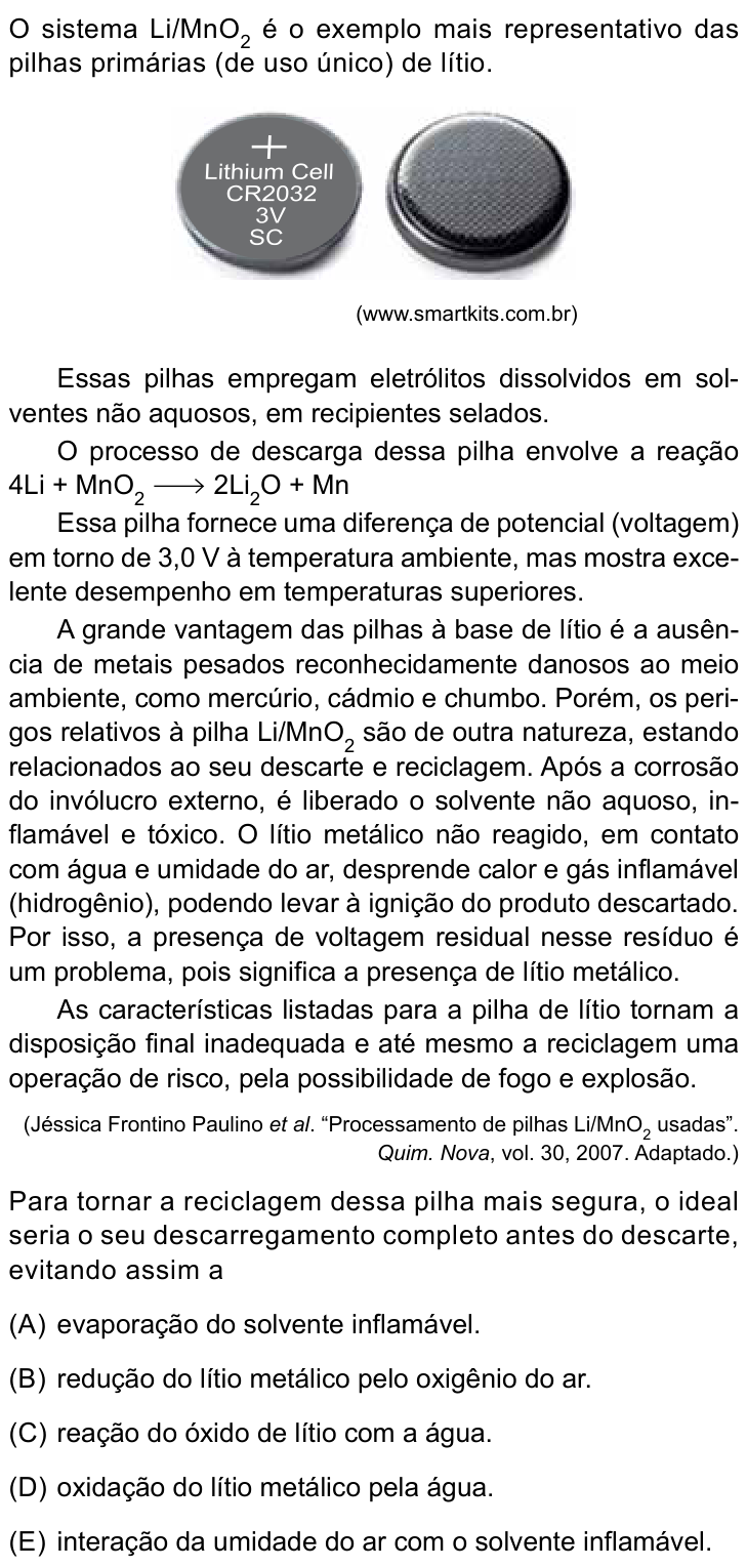 Questão 71 no caderno Conhecimentos Gerais da UNESP 2024