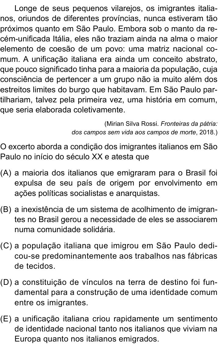 Questão 39 no caderno Conhecimentos Gerais da UNESP 2025