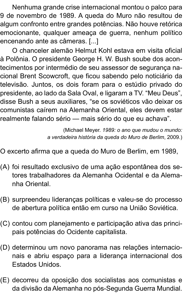 Questão 42 no caderno Conhecimentos Gerais da UNESP 2025
