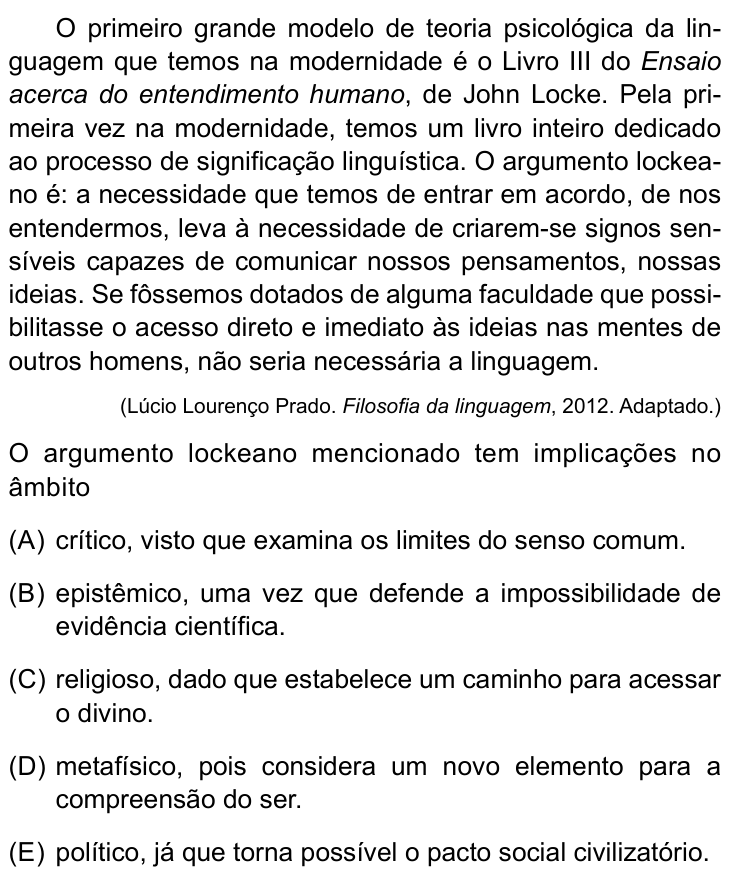 Questão 55 no caderno Conhecimentos Gerais da UNESP 2025