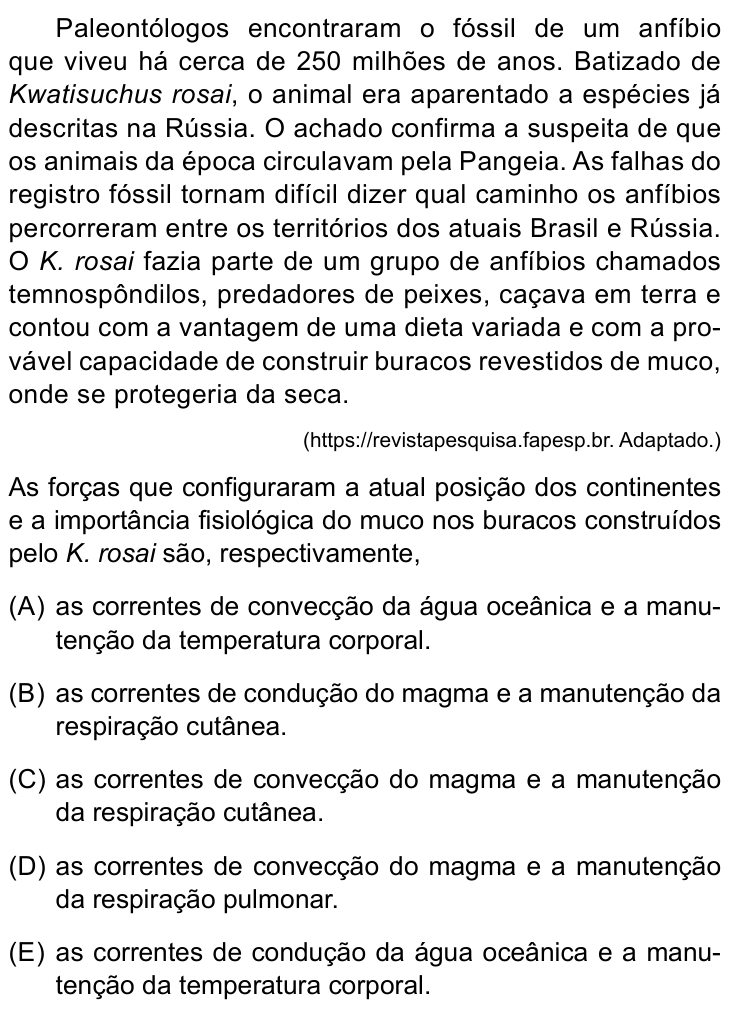 Questão 68 no caderno Conhecimentos Gerais da UNESP 2025