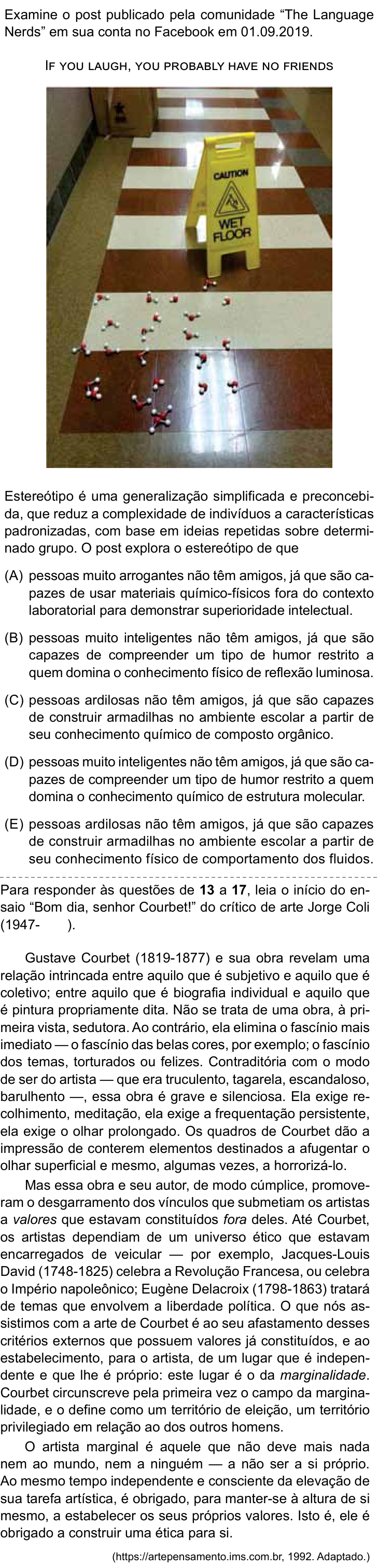Questão 12 no caderno Conhecimentos Gerais da UNESP 2026