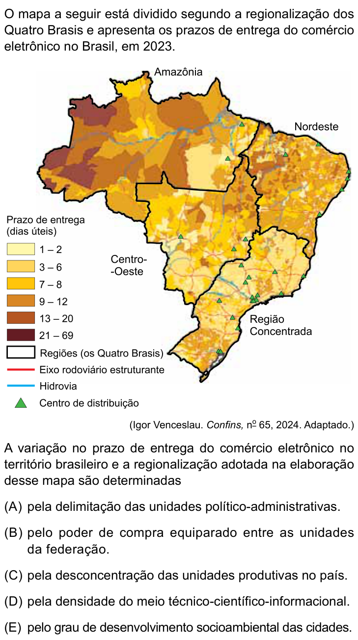 Questão 48 no caderno Conhecimentos Gerais da UNESP 2026