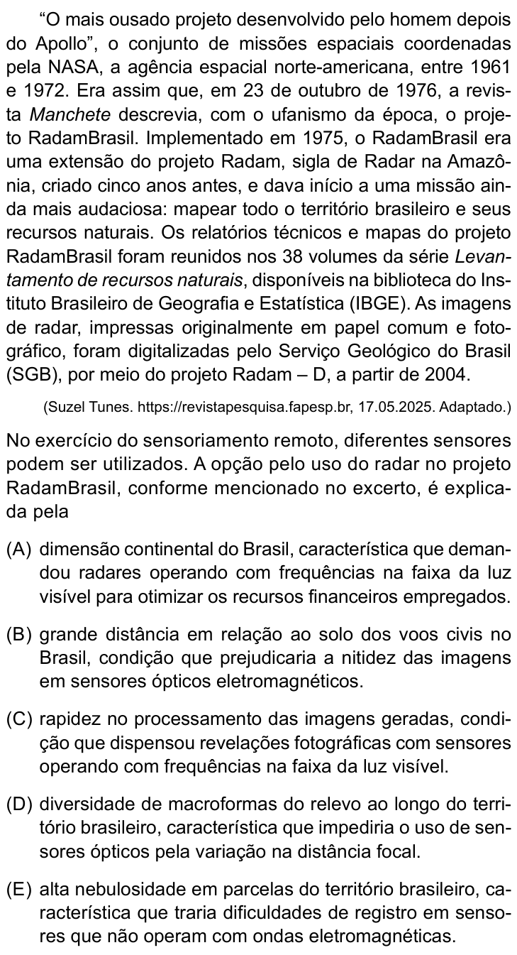 Questão 54 no caderno Conhecimentos Gerais da UNESP 2026