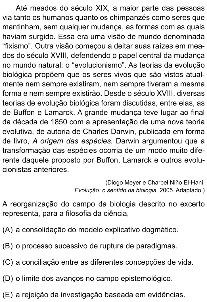 Questão 56 no caderno Conhecimentos Gerais da UNESP 2026