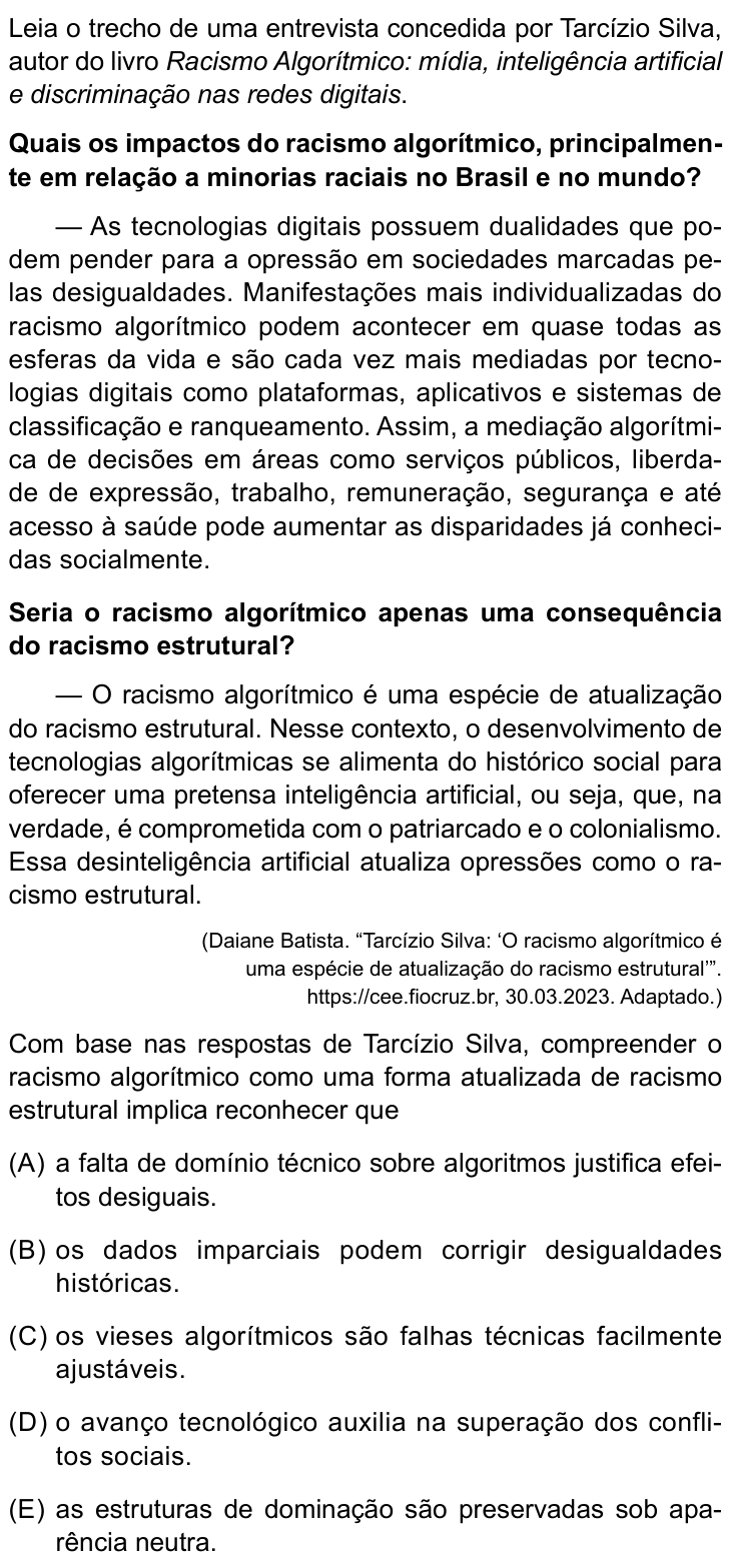 Questão 60 no caderno Conhecimentos Gerais da UNESP 2026