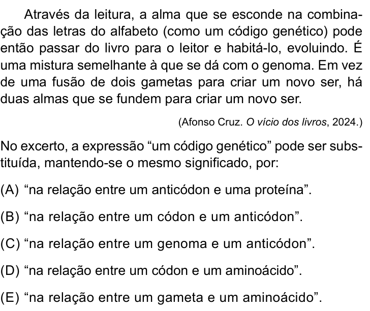 Questão 61 no caderno Conhecimentos Gerais da UNESP 2026
