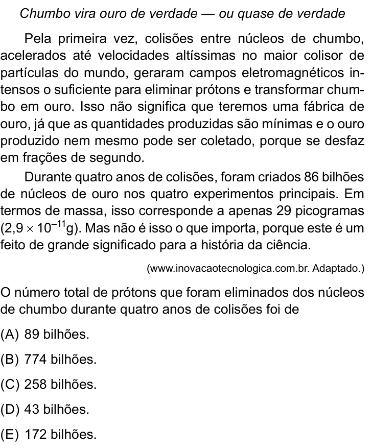Questão 70 no caderno Conhecimentos Gerais da UNESP 2026
