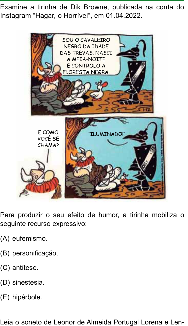 Questão 1 no caderno Conhecimentos Gerais da FAMERP 2023