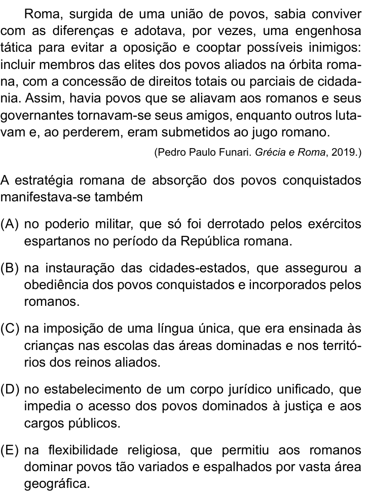 Questão 21 no caderno Conhecimentos Gerais da FAMERP 2023