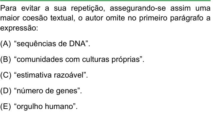 Questão 5 no caderno Conhecimentos Gerais da FAMERP 2024