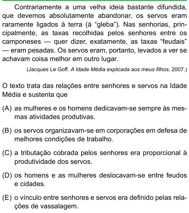 Questão 21 no caderno Conhecimentos Gerais da FAMERP 2024