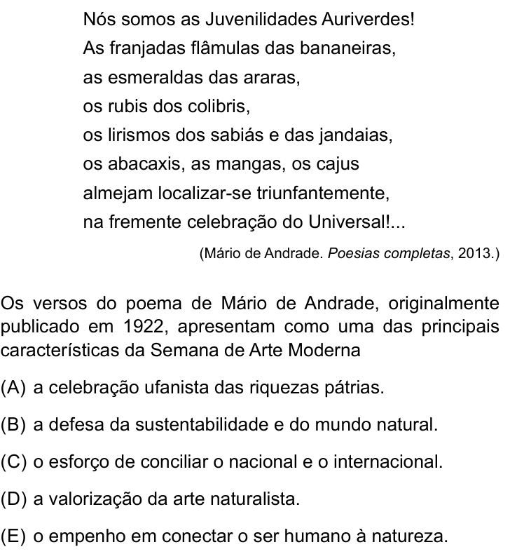Questão 27 no caderno Conhecimentos Gerais da FAMERP 2024