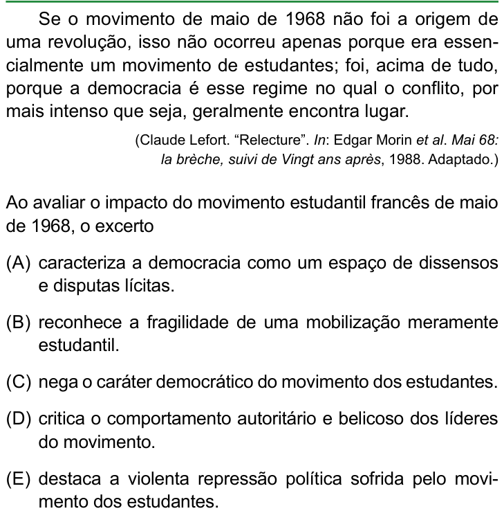 Questão 29 no caderno Conhecimentos Gerais da FAMERP 2024