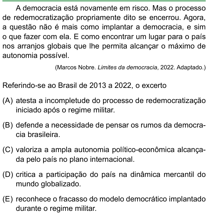 Questão 30 no caderno Conhecimentos Gerais da FAMERP 2024