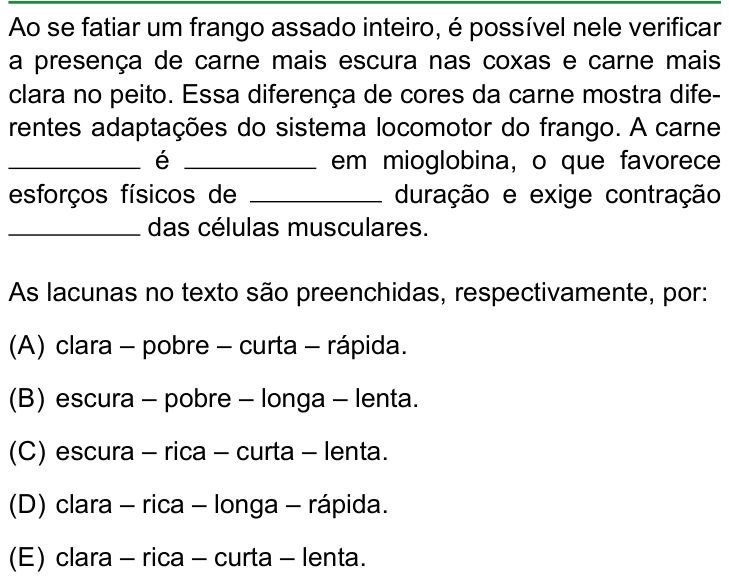 Questão 49 no caderno Conhecimentos Gerais da FAMERP 2024