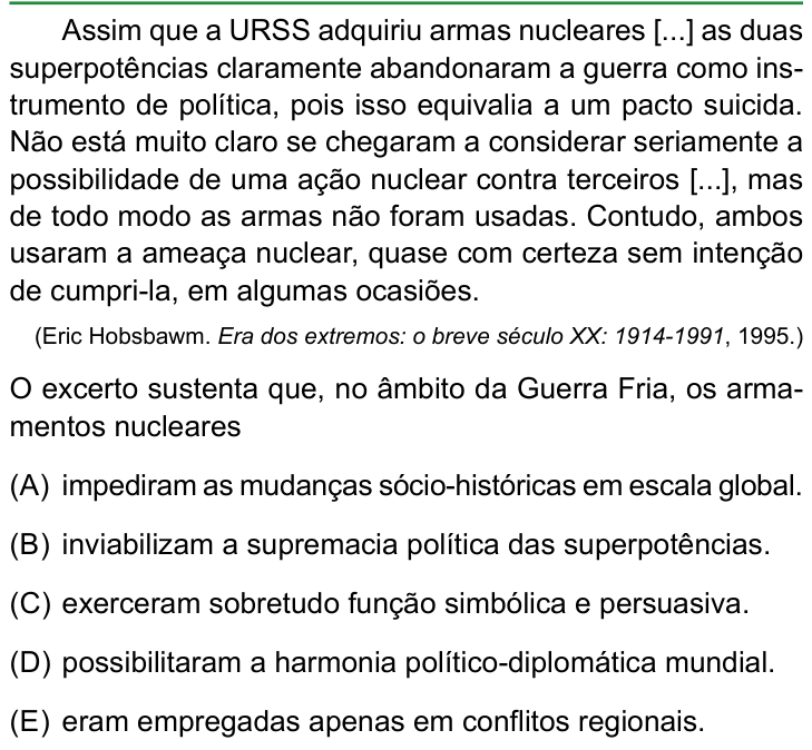 Questão 30 no caderno Conhecimentos Gerais da FAMERP 2025