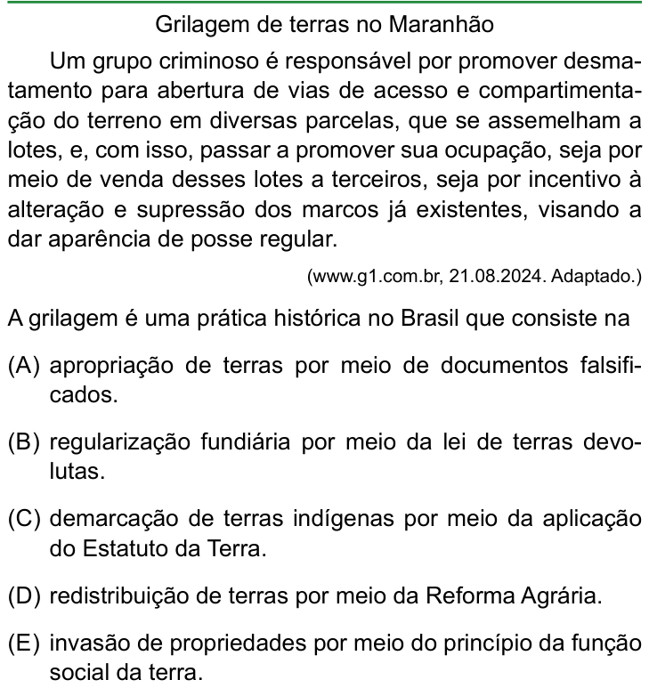 Questão 34 no caderno Conhecimentos Gerais da FAMERP 2025