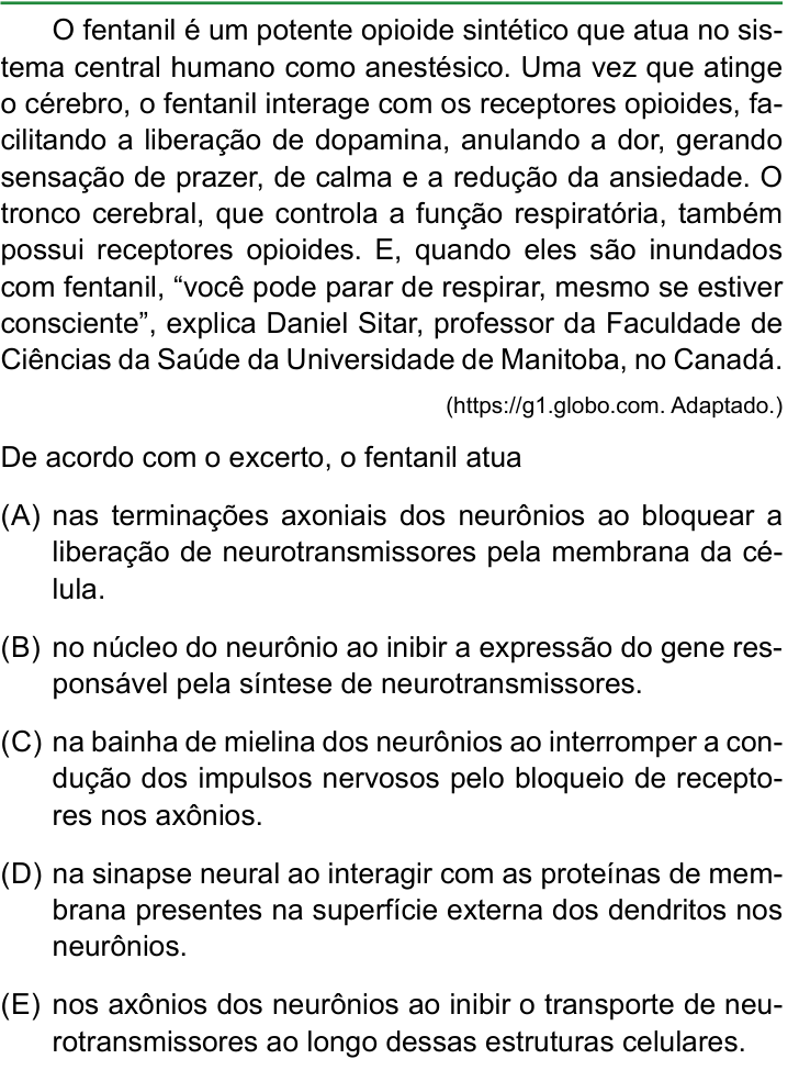 Questão 47 no caderno Conhecimentos Gerais da FAMERP 2025