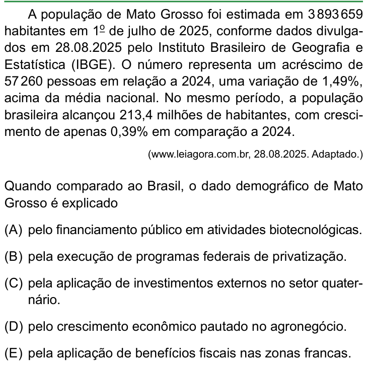 Questão 32 no caderno Conhecimentos Gerais da FAMERP 2026