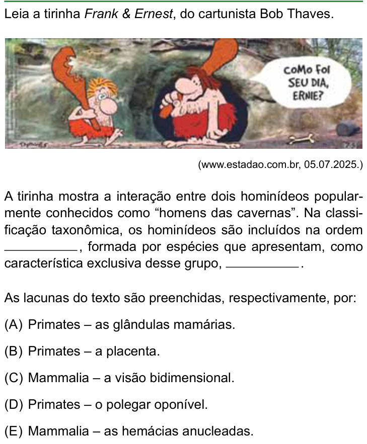 Questão 44 no caderno Conhecimentos Gerais da FAMERP 2026