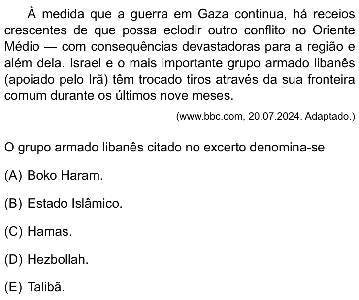 Questão 18 no caderno Prova II do São Camilo 2025