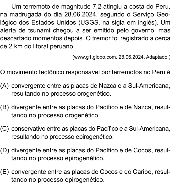 Questão 20 no caderno Prova II do São Camilo 2025