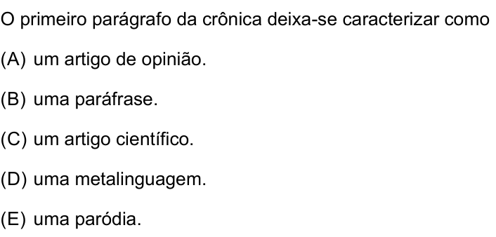 Questão 1 no caderno Prova II do São Camilo 2025
