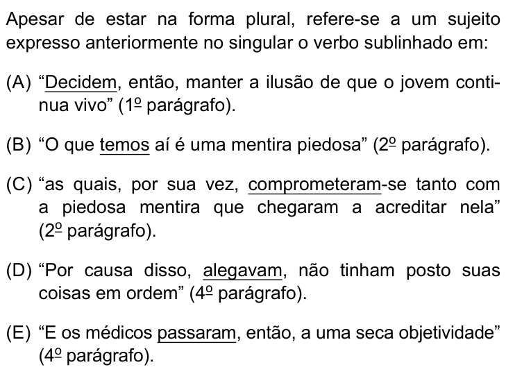 Questão 4 no caderno Prova II do São Camilo 2025