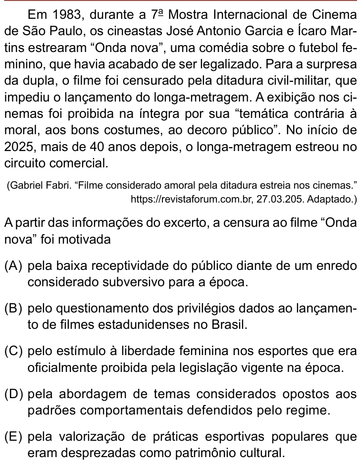 Questão 15 no caderno Prova II do São Camilo 2026