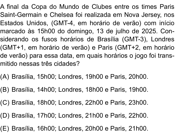 Questão 17 no caderno Prova II do São Camilo 2026
