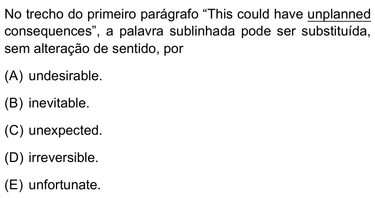 Questão 7 no caderno Prova II do São Camilo 2026