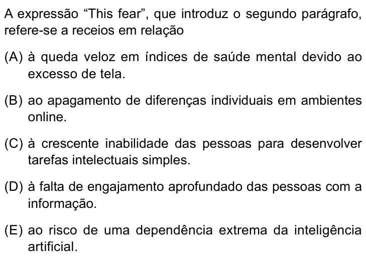 Questão 8 no caderno Prova II do São Camilo 2026