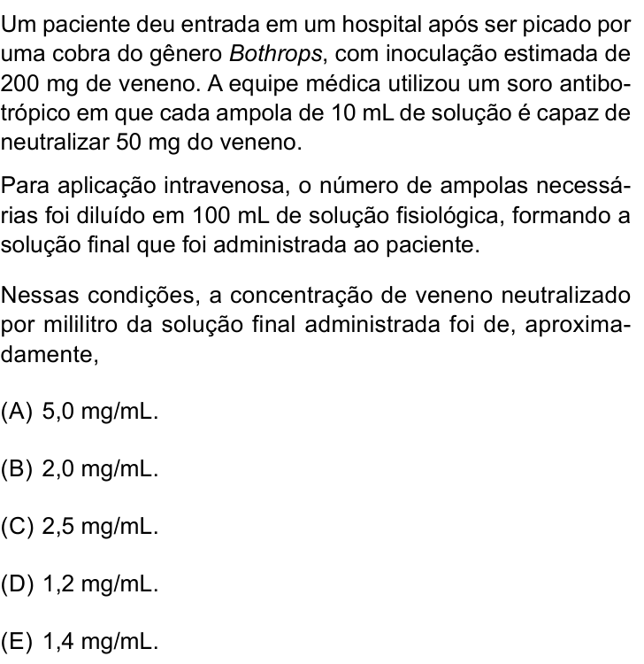Questão 29 no caderno Prova II do São Camilo 2026