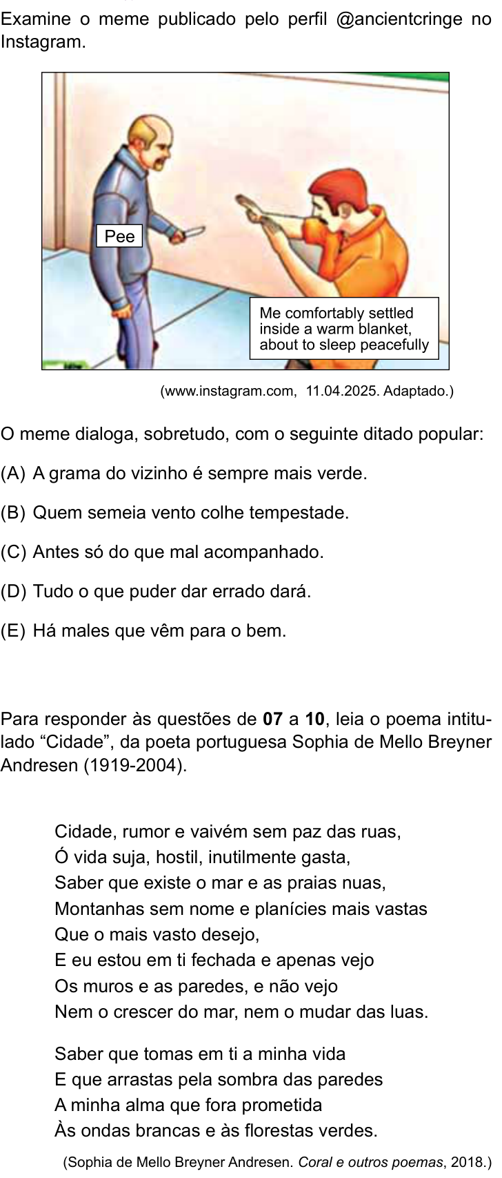 Questão 6 no caderno Prova II do Sírio-Libanês 2025
