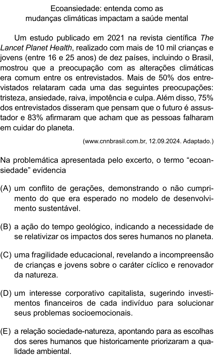 Questão 24 no caderno Prova II do Sírio-Libanês 2025