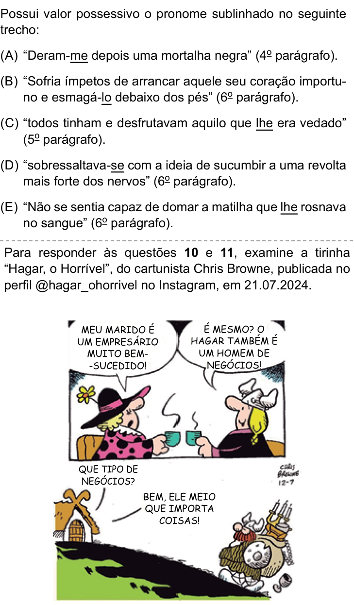 Questão 9 no caderno Conhecimentos Gerais da FMABC 2025