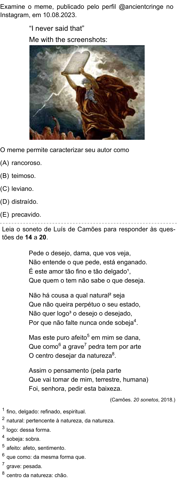 Questão 13 no caderno Conhecimentos Gerais da FMABC 2025