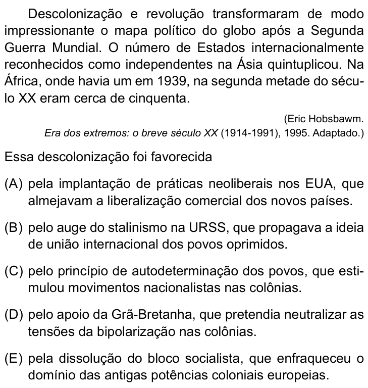 Questão 34 no caderno Conhecimentos Gerais da FMABC 2025