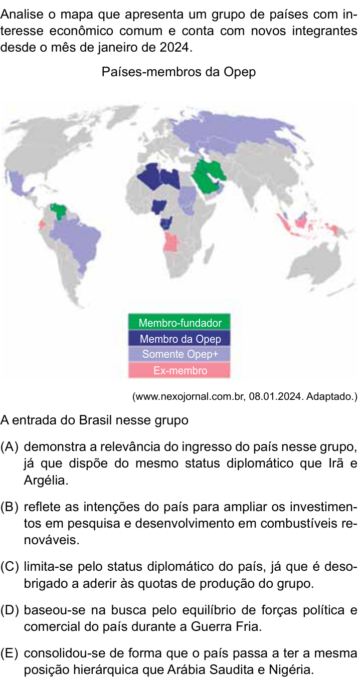 Questão 39 no caderno Conhecimentos Gerais da FMABC 2025