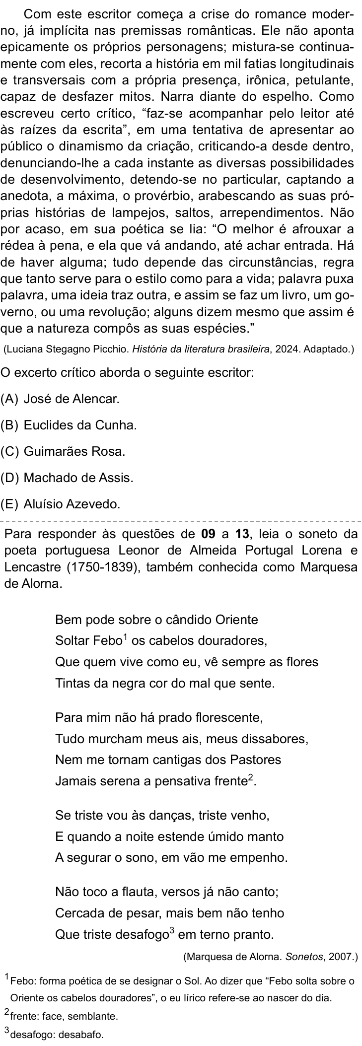 Questão 8 no caderno Conhecimentos Gerais da FMABC 2026