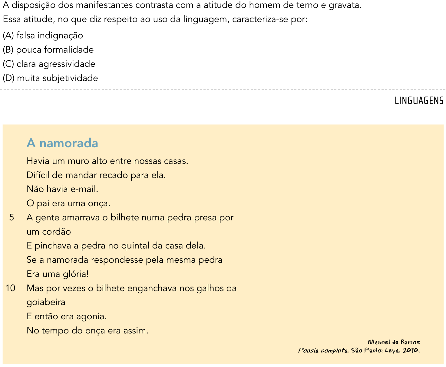 Questão 10 no caderno 1º Exame de Qualificação da UERJ 2014