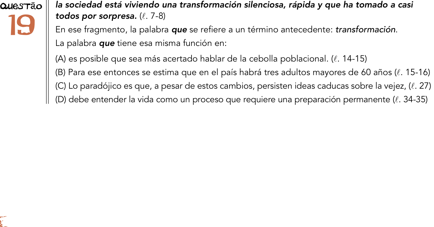 Questão 19 no caderno 1º Exame de Qualificação da UERJ 2014